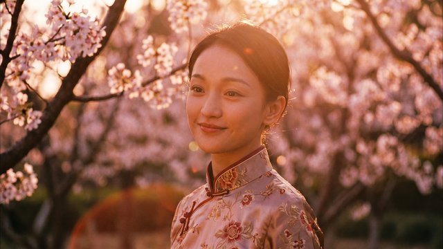 国产传媒古风美人旗袍写真拍摄花絮